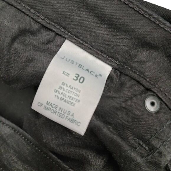 Just Black Cropped Distressed Ripped Raw Hem Torn Up Black Jeans - Picture 11 of 13